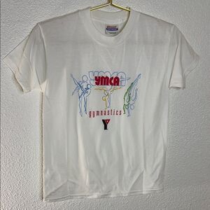 YMC White Gymnastics T-Shirt- Size Small
